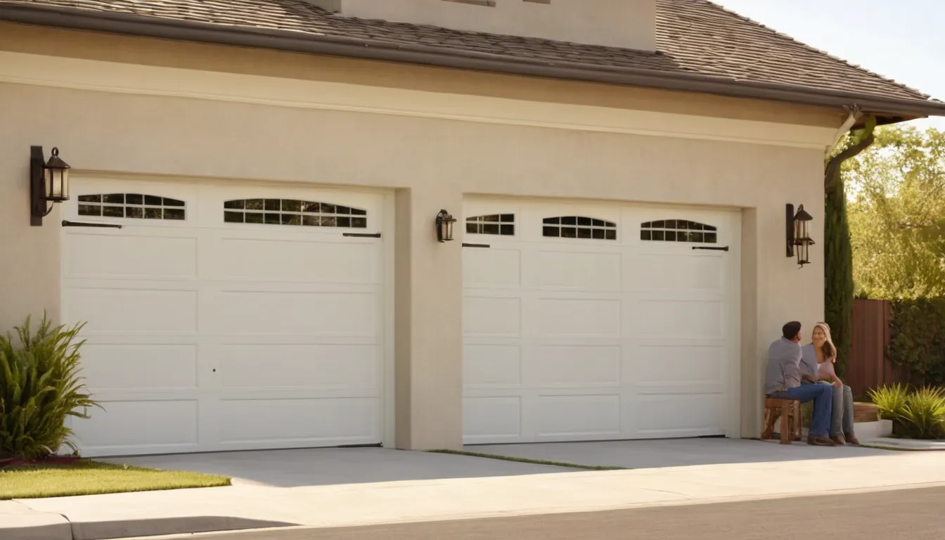 A local garage door provider checking the tracks of a residential garage door at a American Canyon home